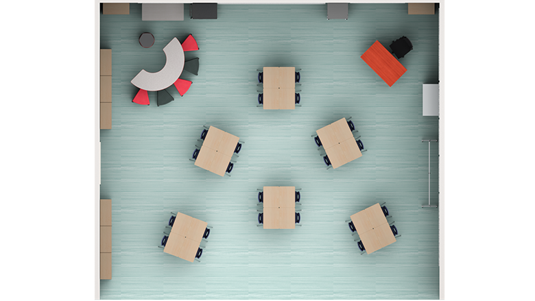 Elementary Interactive Lecture Classroom - Plan View